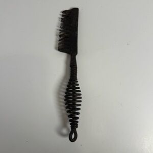Antique Hot Comb Hair Straightener Coil Spring Handle Rare Vintage History